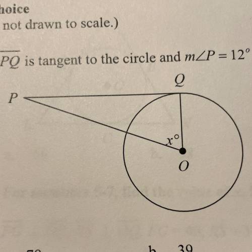 PQ is tangent to the circle and m
