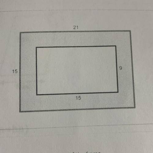 Use the diagram To determine area of the frame