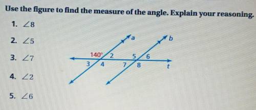 Use the Figure to find the measure of the angle. Explain your Reasoning.Plz Help​