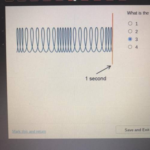 Hii! i’m timed so can someone please answer quickly!

What is the frequency of this wave? 1,2,3, o