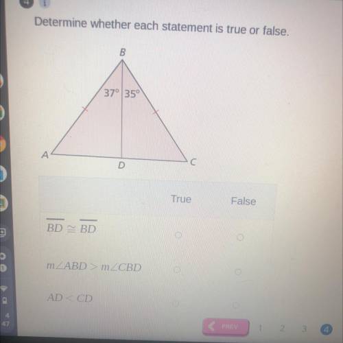 Determine whether each statement is true or false.