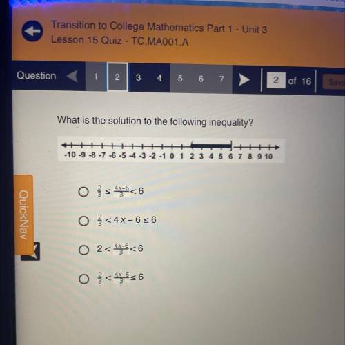 What is the solution to the following inequality?