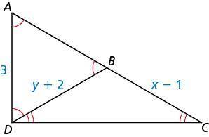 NEED HELP!!! Find the values of x and y in the diagram.