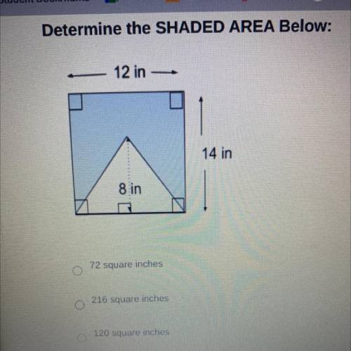 Determine the SHADED AREA Below: