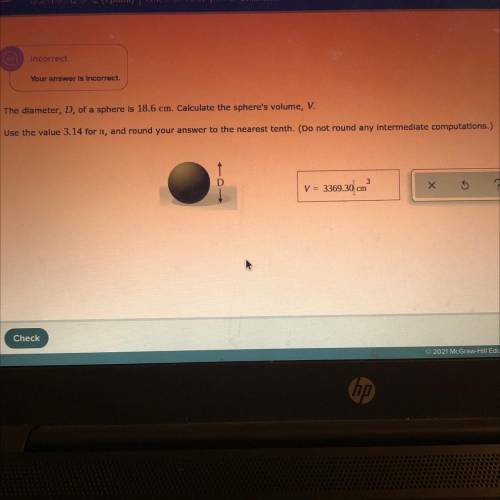 I need some help finding the volume of a sphere with a diameter of 18.6cm. Help would be greatly ap