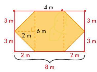 Shari found the area of the patio by drawing a rectangle around the polygon the subtracting the are