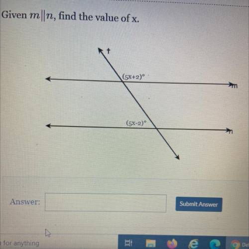 Given m||n , find the value of x