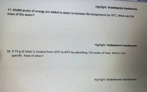 Please help with this endothermic/exothermic assessment. Will give brainiest answer!