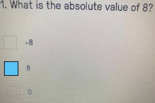 1. What is the absolute value of 8?