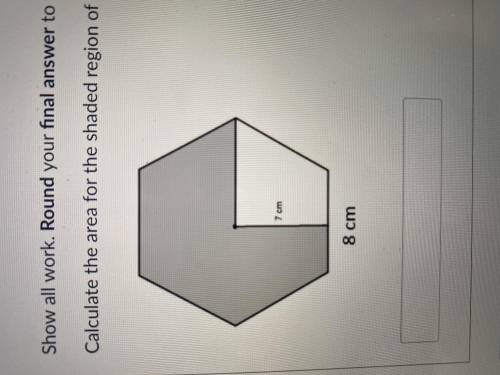 Round your final answer to the nearest tenth if necessary. Calculate the area for the shaded region