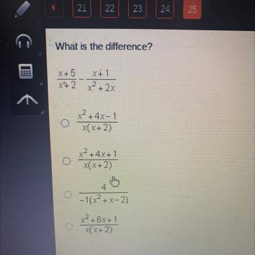 What is the difference?

X+ 5
x+1
x+ 2 x2 + 2x
x²+44-1
x(x+2)
x2 + 4x+1
x(x+2)
4
-1(x² + x-2)
x2 +