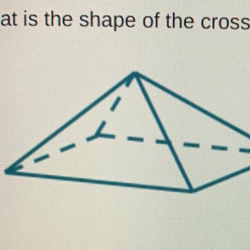 What is the shape of the cross section of the figure that is parallel to the rectangular base?

a