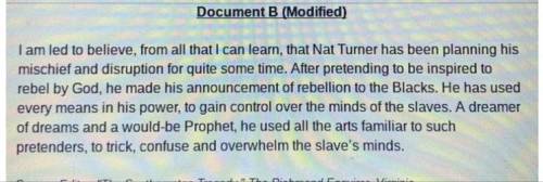 3. According to the author of this article, what kind of person is Nat Turner?

Think about when t