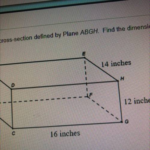 Imagine a cross section defined by a plane. Find the dimensions of the cross section.