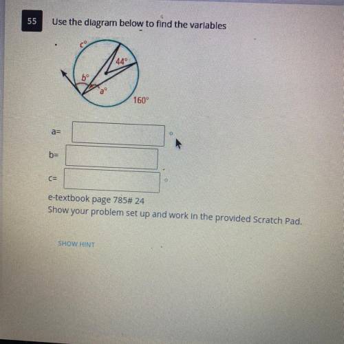 Use the diagram below to find the variables