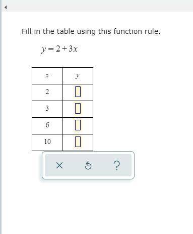 I NEED HELP

I need help. I will give brainlist if right answer.
Fill in the table using this func