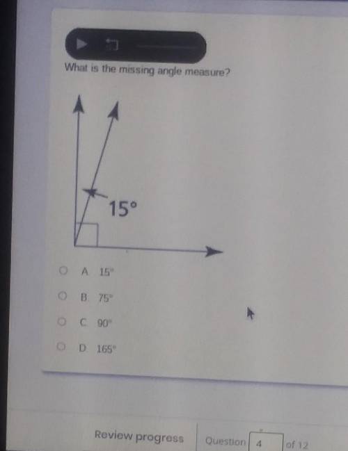 What is the missing angle measure? ​