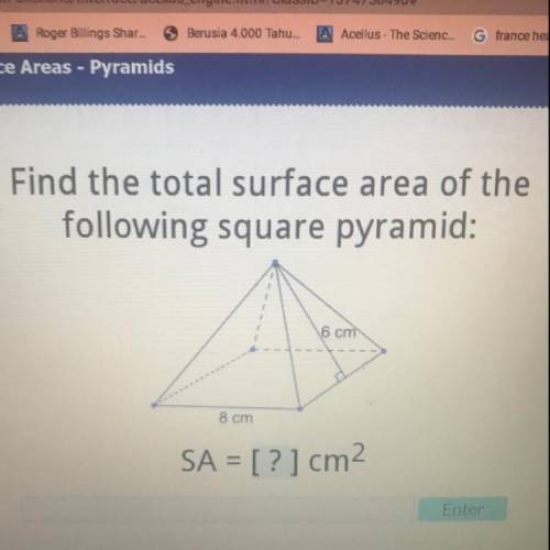 Find the lateral area of this pyramid

whose base is a square. Its altitude is 12 cm
and the lengt