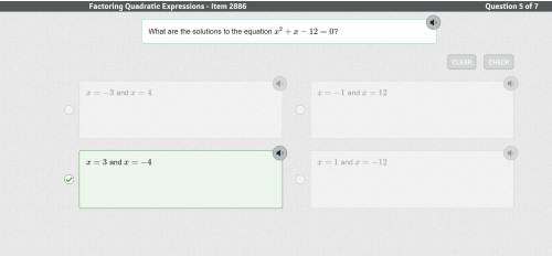 What are the solutions to the equation x2+x−12=0?