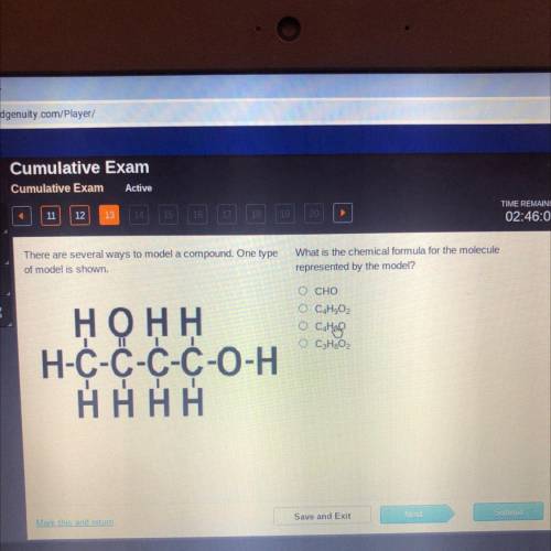 There are several ways to model a compound. One type

of model is shown.
What is the chemical form