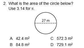 What is the AREA of the circle in the image?
Please help/Brainlist to best answer!