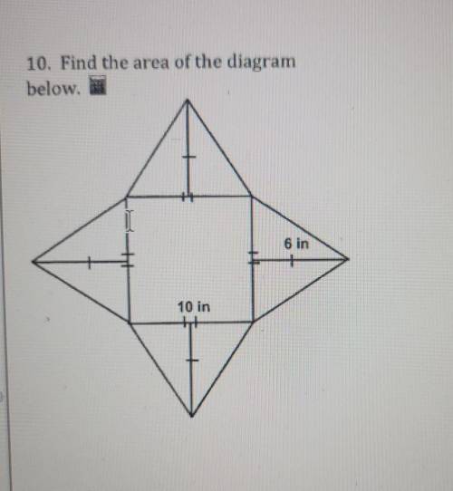 Find the area of the diagram below​