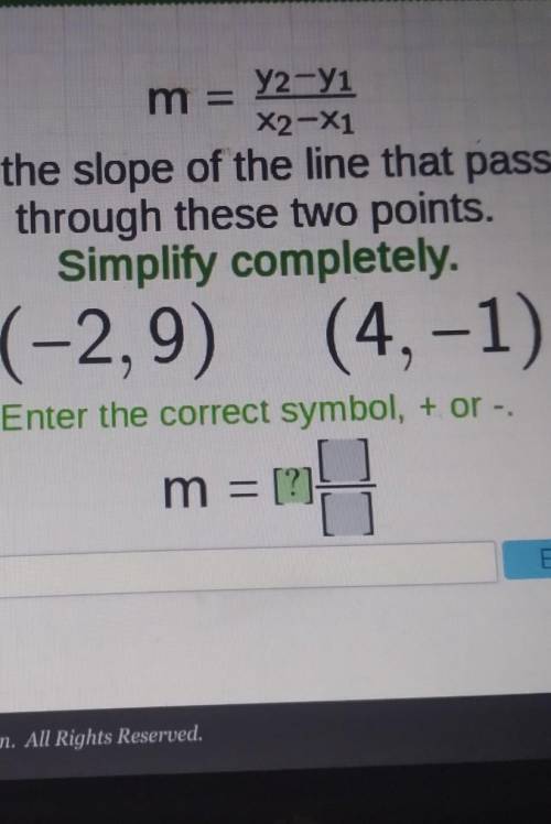 M= y2-y1m= x2-x1find the slope(-2,9) (4,-1)​