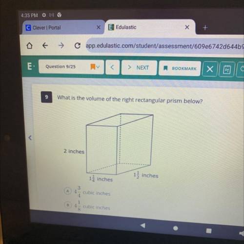 What is the volume of the right rectangular prism below?