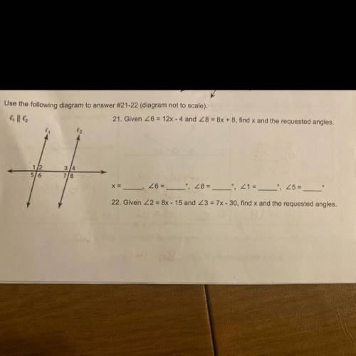 Can someone help me with 21 and 22 ASAP
