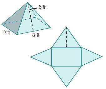10 pts per question on timed test

What are the dimensions of the base of the pyramid? 
choic