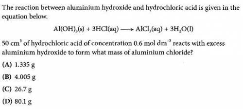 Reaction between aluminium hydroxide and hydrochloric acid