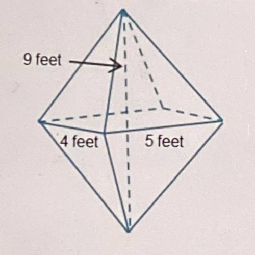 What is the volume of the figure?

a) 30 ft
b) 60 ft
c) 90 ft
d) 120 ft 
please help, thanks!