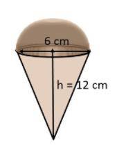 Find the total volume of ice cream if the ice cream completely fills the cone shown and then create