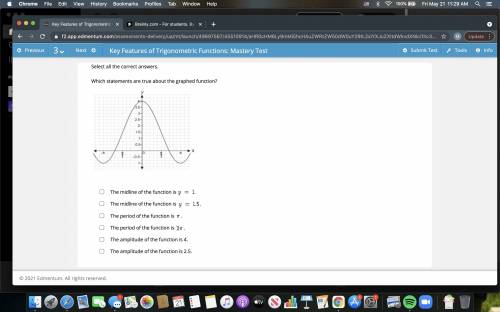 Which statement is true of this graphed function?

A. 
This function is an even function because i
