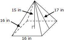 Matilda drew this rectangular pyramid.

What is the volume of Matilda's rectangular pyramid?