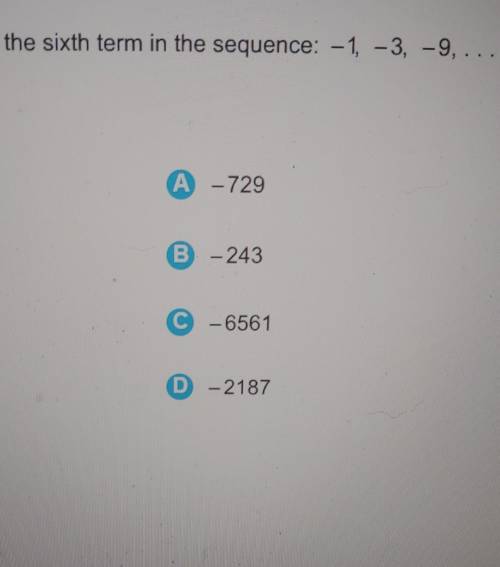 Find the 6th term in the sequence -1,-3,-9​