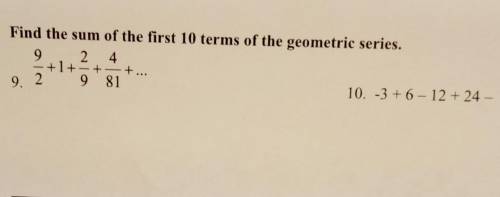 Find the sum of the first 10 terms of the geometric sequence. NO LINKS​