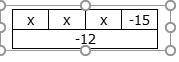 2. 2. Which equation is represented by this diagram?

a. 3 (x - 4) = -15
b. 3 (x – 5) = -12
c. 3x