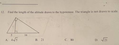 Find the length of the altitude drawn to the hypotenuse.
