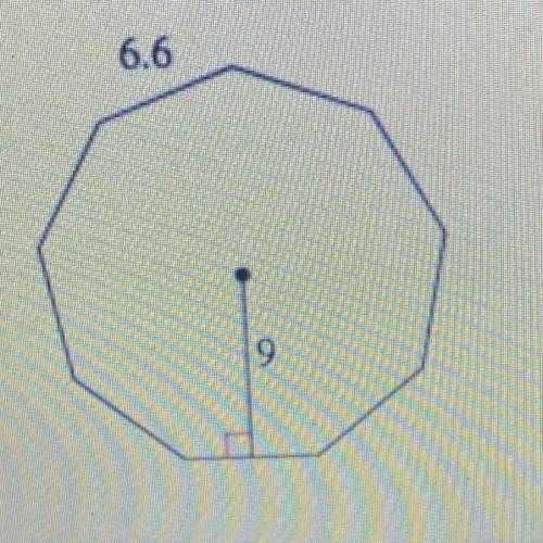 Find the area of the regular nonagon
