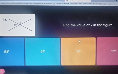 Find the value of x in the figure.​