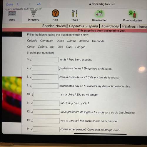 Help me please Fill in the blanks using the question words below.

Cuándo Con quién Quién Dónde Ad