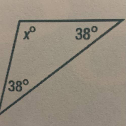 Find the missing interior angle for the triangle