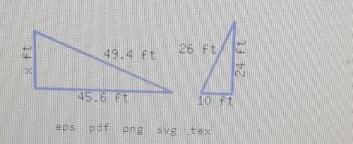 BEEN ASKING FOR AN HOUR NOW!! the following two triangles are similar to each other. find the lengt