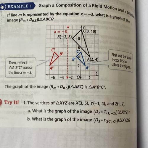 A. What is the graph of the image (D2 •T(1, -2))(AXYZ)?

b. What is the graph of the image (D3 • (