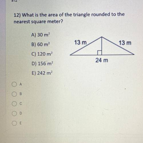 What is the area of the triangle rounded to the nearest square meter?