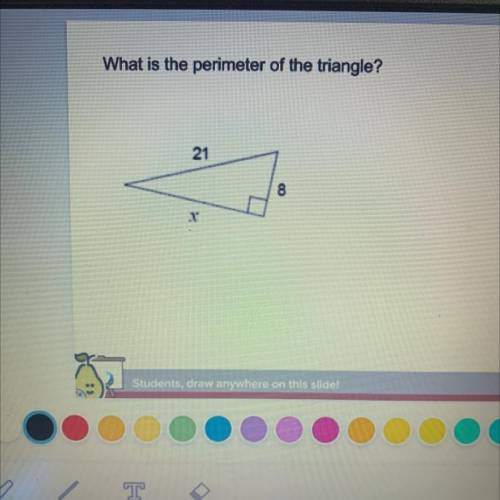What is the perimeter of the triangle?
21
8
X