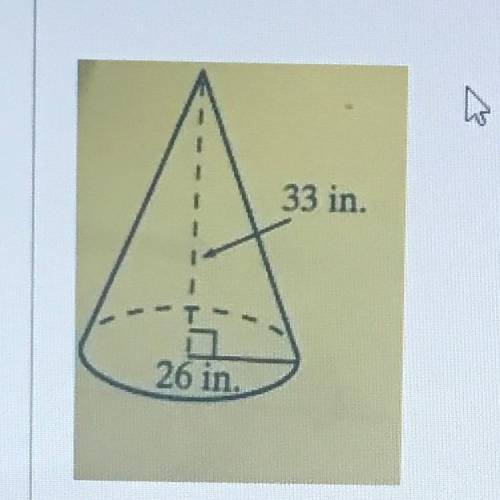* will mark brainliest *

Find the Volume of the Cone. Use 3.14 for pi. Round your answer to the n