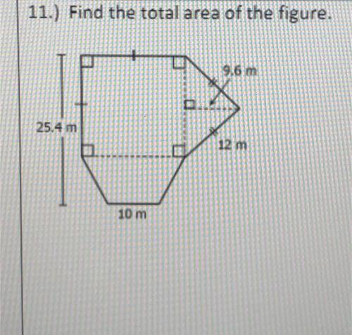 Find the total area of the figure below? Round to the nearest tenth
PLEASE HELP ME!!!