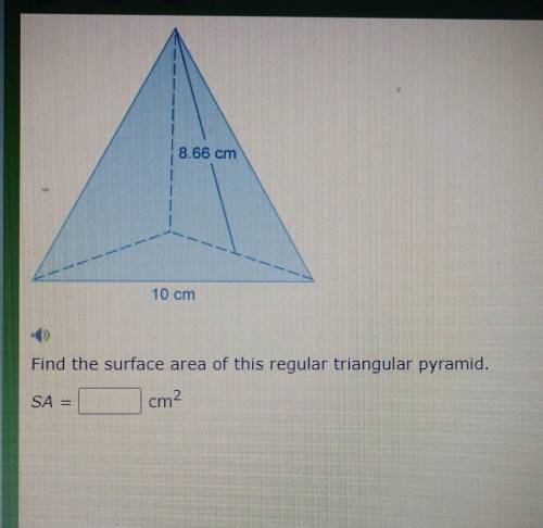 Find the surface area of this regular triangular pyramid ​